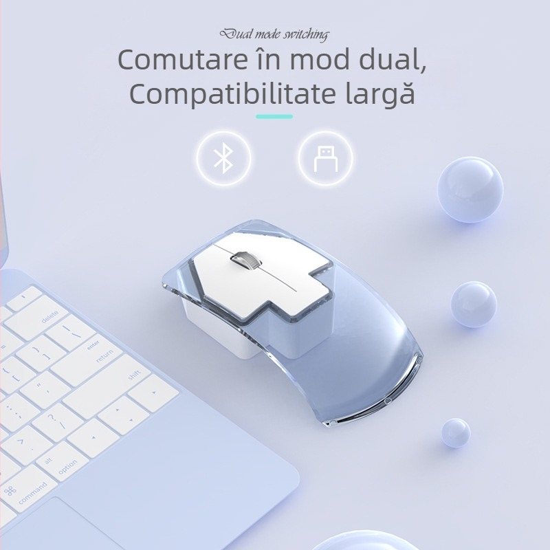 Mouse wireless cu mod dual 2.4G/Bluetooth, 3 butoane, Interfață Bluetooth
