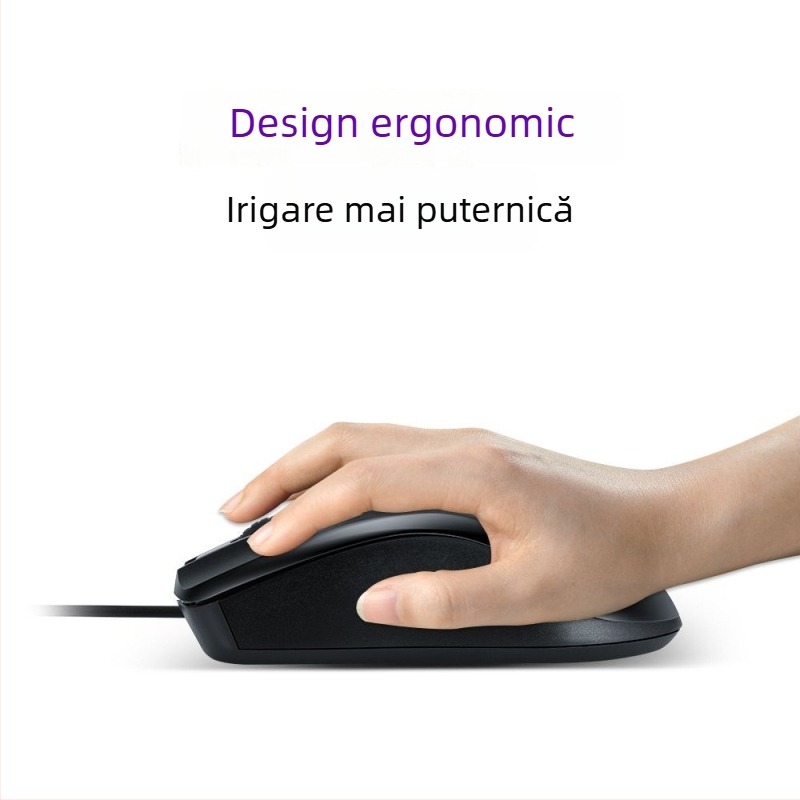 Mouse cu fir V12 — interfață USB, 1200dpi, 3 butoane, compatibil cu desktop