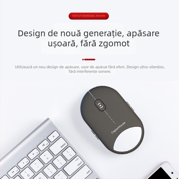 Cap5 Capacmouse mouse portabil mini silențios, cu trei moduri, pentru telefon, notebook și tabletă — ergonomic, gri, 4000 DPI, USB-C