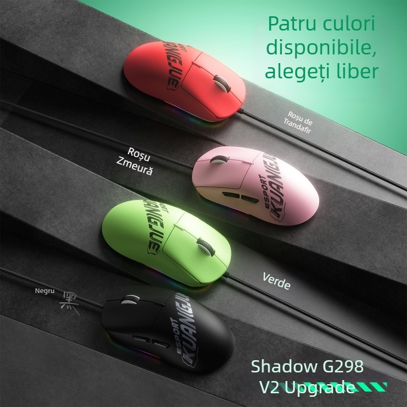 Mouse de gaming cu senzor optic 7200 DPI, 6 butoane programabile, conectare USB cablată, design ergonomic, cablu de 1,8 m