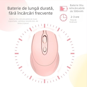 Ma mouse wireless Bluetooth reîncărcabil, dual-mode, fără zgomot, pentru laptopuri și desktopuri – mouse de birou
