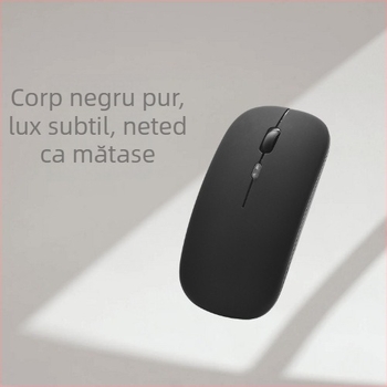 Mouse wireless cu Bluetooth dual-mod și 2.4G, funcționare silențioasă, încărcare Type-C, 4 butoane, 1600 DPI, plug-and-play, ergonomic