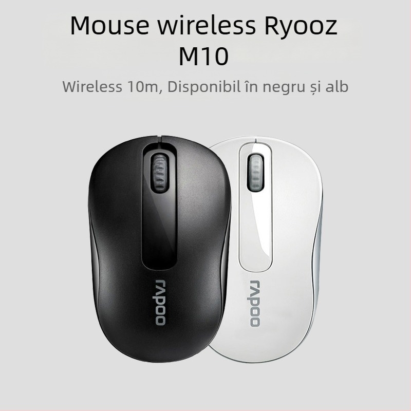 Rapoo M10 Mouse Wireless, 2.4G, 2 Butoane, Rulare cu Roata Bidirecțională