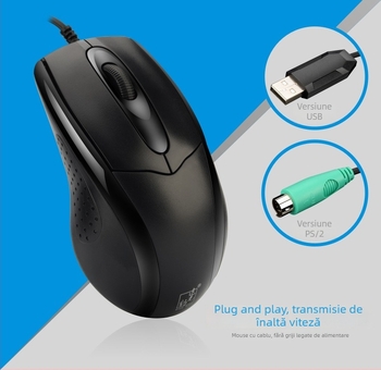 Mouse USB, 2000 DPI, 3 butoane, cablu 1,2 m, ergonomic