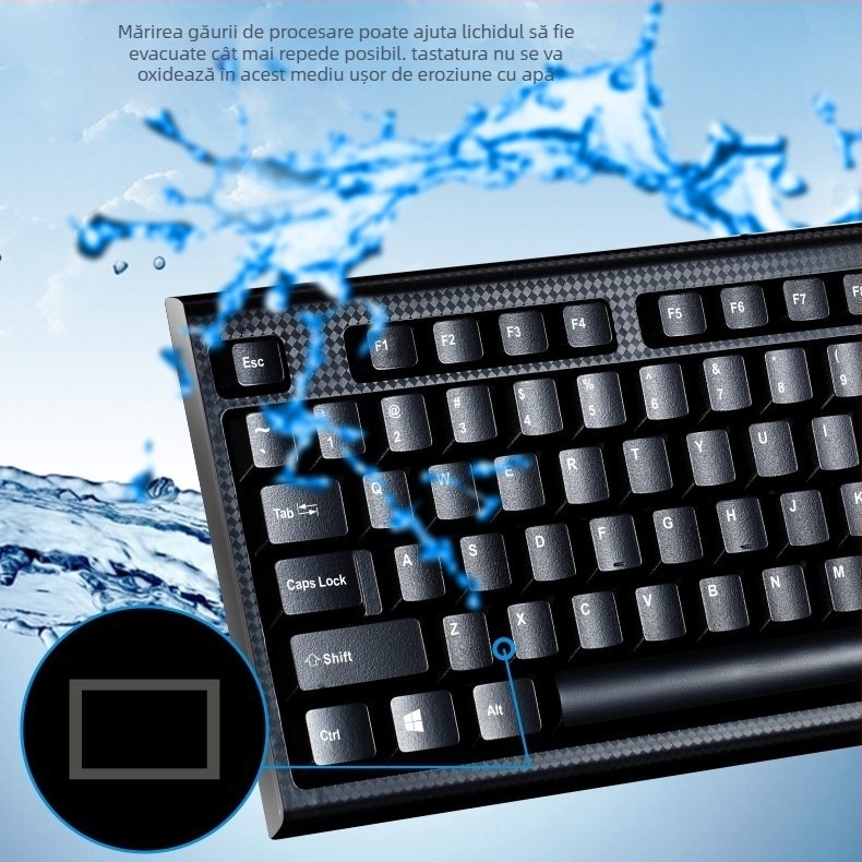 Tastatură cu fir, 104 taste, arhitectură Palace Pillar, corp din plastic, rezistentă la apă, compatibilitate generală