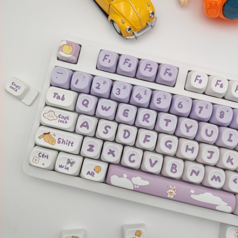 MOA set înalt de capace pentru taste cu motif iepure, sublimare, personalizat, pentru tastaturi mecanice