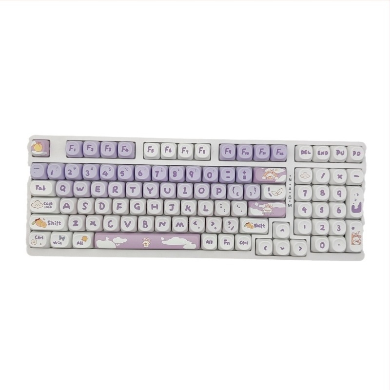 MOA set înalt de capace pentru taste cu motif iepure, sublimare, personalizat, pentru tastaturi mecanice