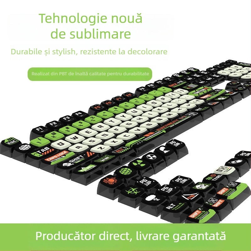 Capac SA-profile pentru tastatură mecanică (Model Mrhkbt05; PBT; Transparent pe toate fețele; Sublimare termică)