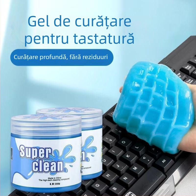 Gel de curățare din cauciuc moale pentru automobil – curățare a orificiilor de aer și a tastaturii, sigur pentru suprafețe