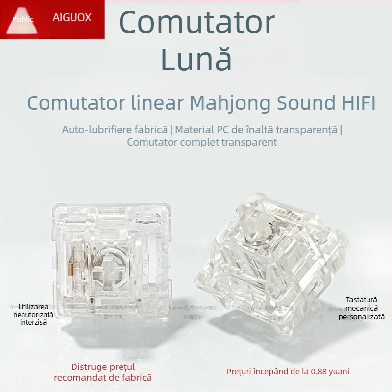 Switch mecanic pentru tastatură – complet transparent, lubrifiat liniar, iluminare RGB, conectare prin cablu