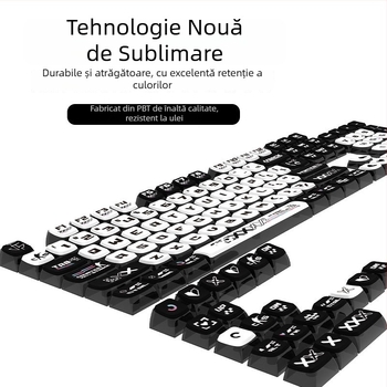 Set de capace SA înălțime pentru tastatură mecanică, imprimare prin sublimare, PBT, transparent pe toate laturile, stil puding, 125 taste