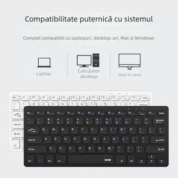 Set tastatură și mouse wireless, 78 taste, funcționare silențioasă, carcasa ABS, conectare la un singur dispozitiv, alimentare cu baterie
