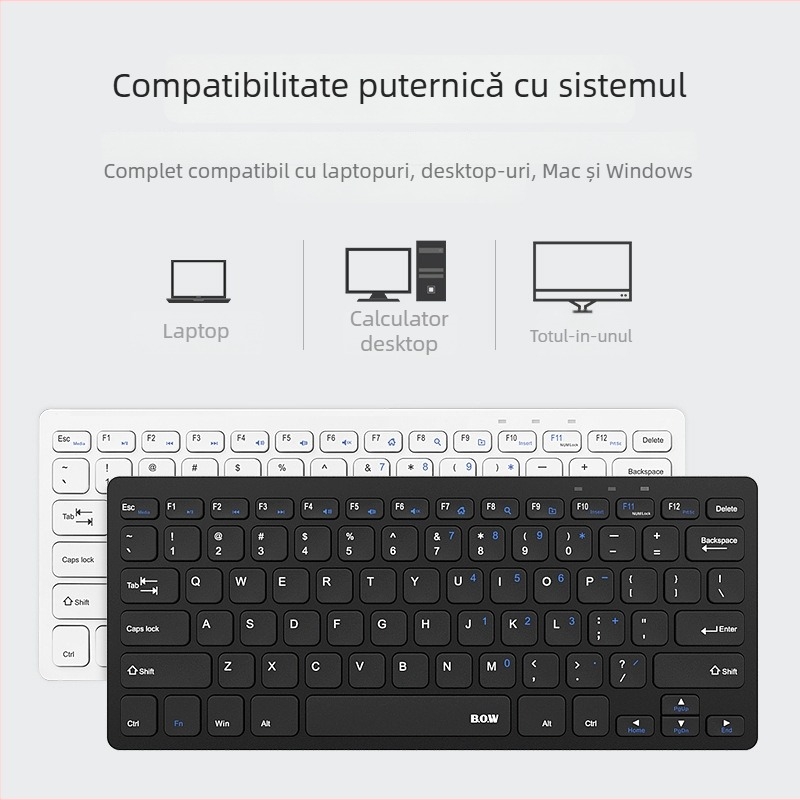 Set tastatură și mouse wireless, 78 taste, funcționare silențioasă, carcasa ABS, conectare la un singur dispozitiv, alimentare cu baterie