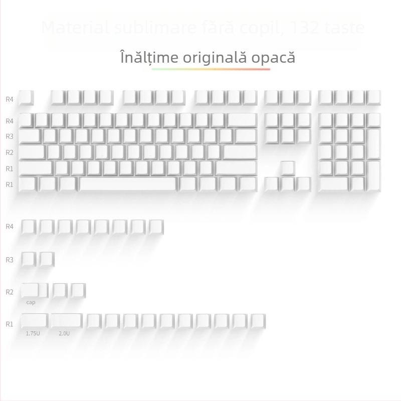Capace din plastic pentru tastatură mecanică – goale, gata pentru sublimare, material original de înaltă calitate; Model YC-1; Cod Material 21152181528; Gaură universală în cruce; Personalizabil: Da