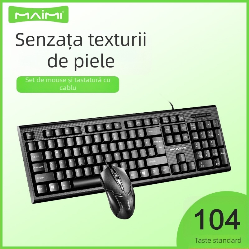 MYE S3 set tastatură și mouse USB, cablat, pentru gaming și birou, compatibil cu laptopuri, interfață USB