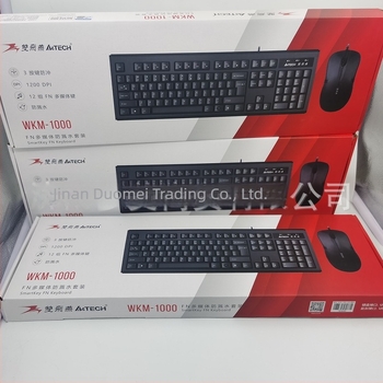 Set de tastatură și mouse cablat WKM-1000, impermeabil, 1200dpi, USB, ergonomic pentru birou și acasă
