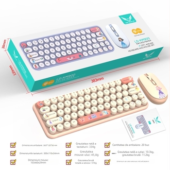 KM900 Set tastatură și mouse fără fir – conectivitate Bluetooth, senzor optic 1600dpi, design ergonomic, impermeabil.