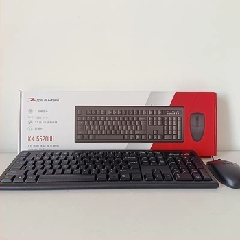 Set tastatură și mouse cu fir de la Double Flying Swallow, tastatură USB și mouse USB