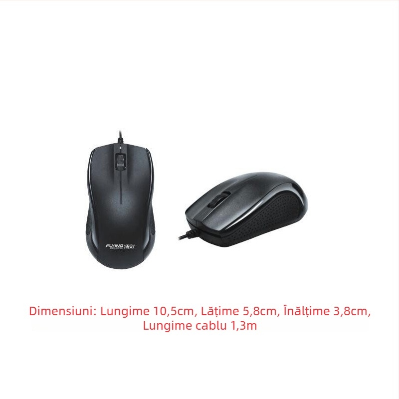 Mouse optic cu fir, 3 butoane, USB, 1000dpi, pentru laptop