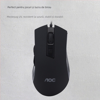 AOC GM120 mouse de gaming cu fir, USB, iluminat, 1600 DPI, cablu de 1,5 m