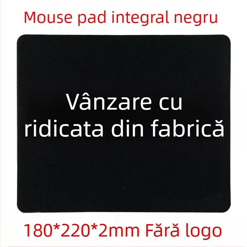 Pad de mouse din cauciuc negru, îmbunătățit, 180×220×2 mm, singură față, imprimare siglă