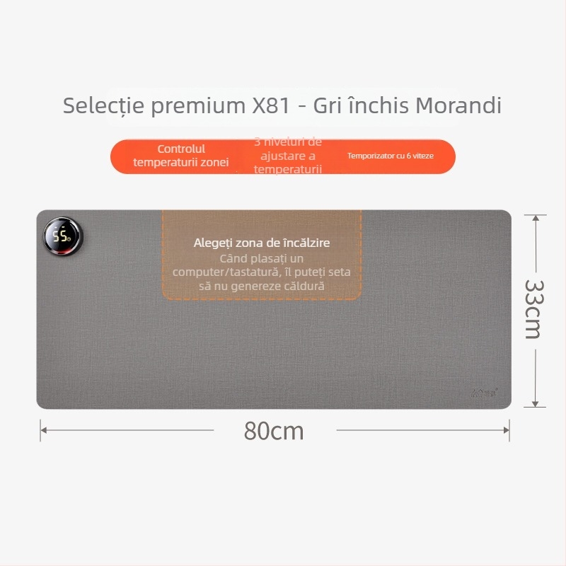 Padă de încălzire pentru birou Xinke, alimentare la priză, 220V, 80W, încălzire prin membrană electrică, PVC, control inteligent al temperaturii