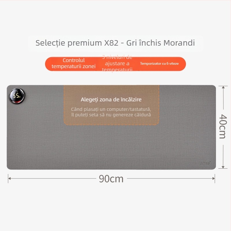 Padă de încălzire pentru birou Xinke, alimentare la priză, 220V, 80W, încălzire prin membrană electrică, PVC, control inteligent al temperaturii