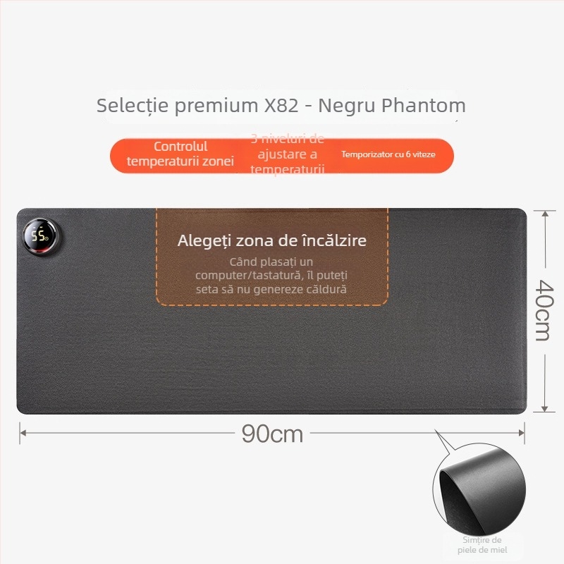 Padă de încălzire pentru birou Xinke, alimentare la priză, 220V, 80W, încălzire prin membrană electrică, PVC, control inteligent al temperaturii