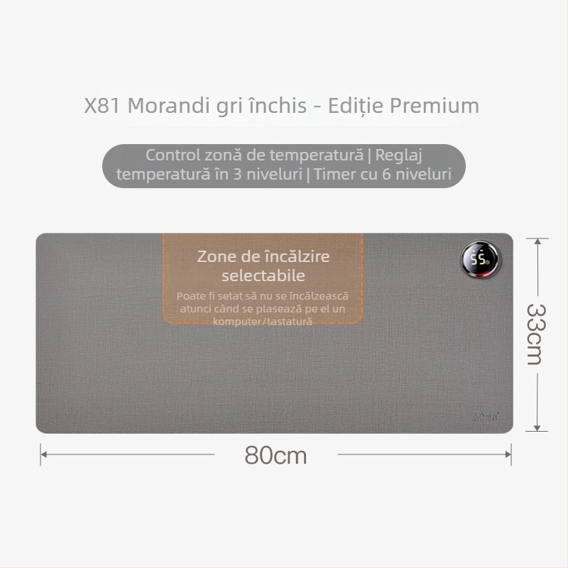 Padă de încălzire pentru birou Xinke, alimentare la priză, 220V, 80W, încălzire prin membrană electrică, PVC, control inteligent al temperaturii