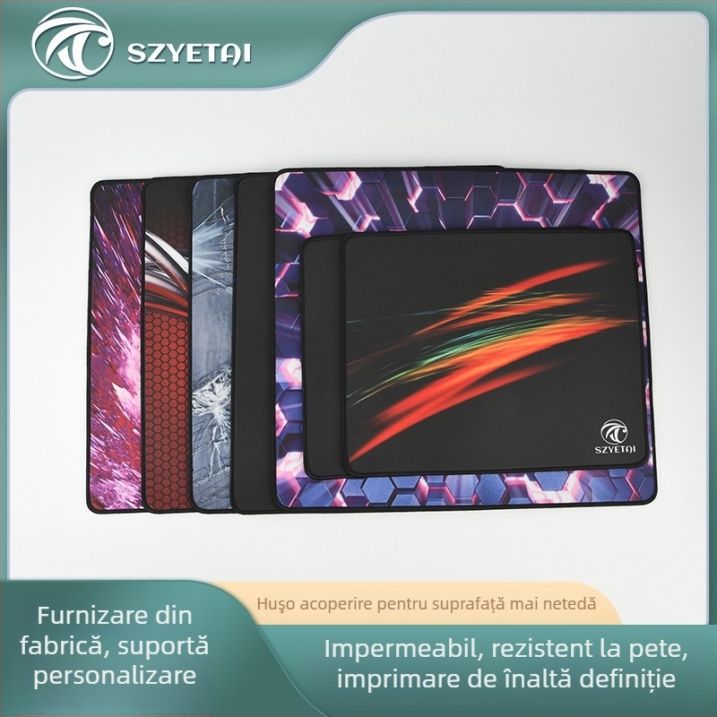 Pad de tastatură și mouse pentru gaming, cu acoperire din sticlă, o singură față, anti-derapant, imprimare logo disponibil