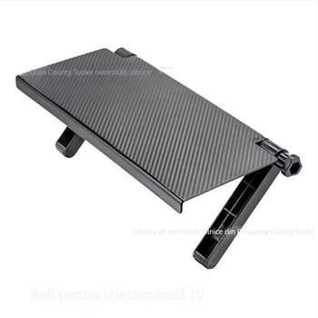 Raft de depozitare pentru desktop pentru Set-Top Box și accesorii TV/PC – portabil, mobil, fără montaj, plastic, 1 nivel, design simplu modern