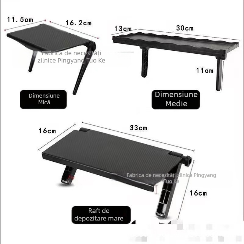 Raft de depozitare pentru desktop pentru Set-Top Box și accesorii TV/PC – portabil, mobil, fără montaj, plastic, 1 nivel, design simplu modern