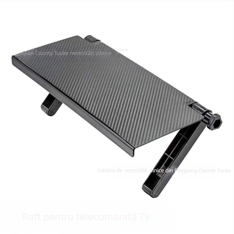 Raft de depozitare pentru desktop pentru Set-Top Box și accesorii TV/PC – portabil, mobil, fără montaj, plastic, 1 nivel, design simplu modern