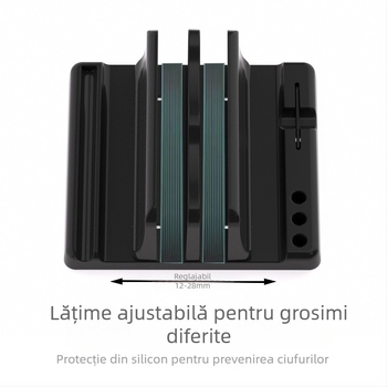 Suport pentru laptop — suport vertical de birou pentru MacBook Pro, ABS, 200 g, compatibil cu laptop, tabletă și telefon mobil