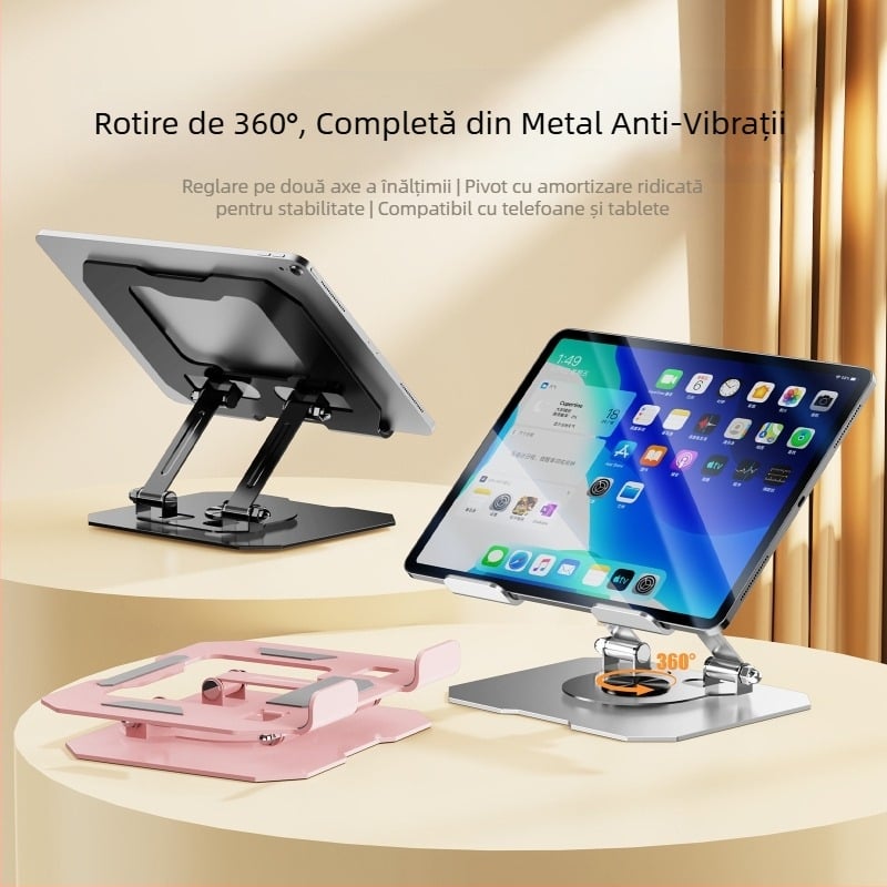 Suport metal rotativ pentru tabletă pentru birou – model 258, greutate 350 g, compatibilitate generală