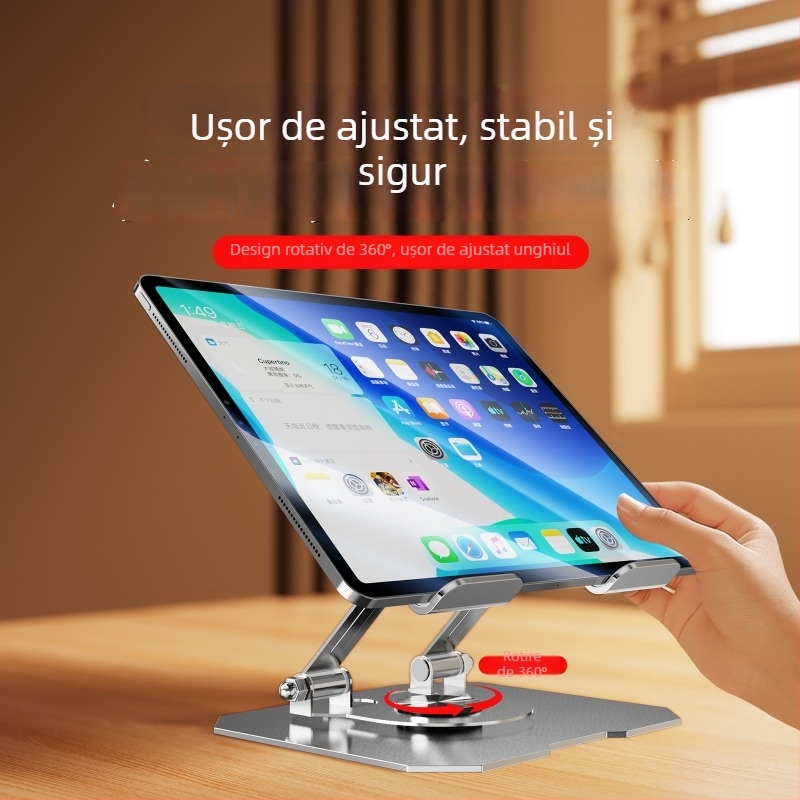 Suport metal rotativ pentru tabletă pentru birou – model 258, greutate 350 g, compatibilitate generală