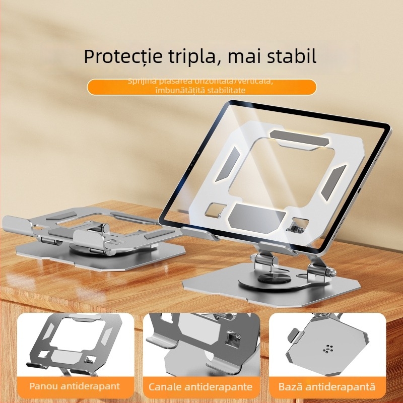 Suport metal rotativ pentru tabletă pentru birou – model 258, greutate 350 g, compatibilitate generală