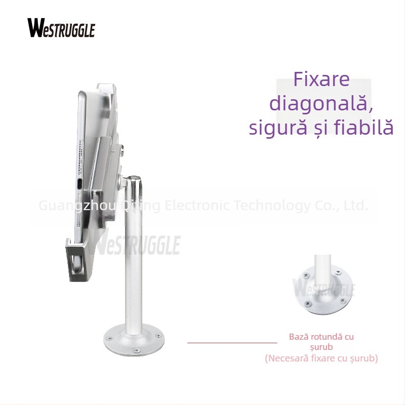 Suport pentru tabletă cu lacăt – suport de birou reglabil pentru iPad 2/3/4 și iPad Mini, construcție metalică, 1,1 kg