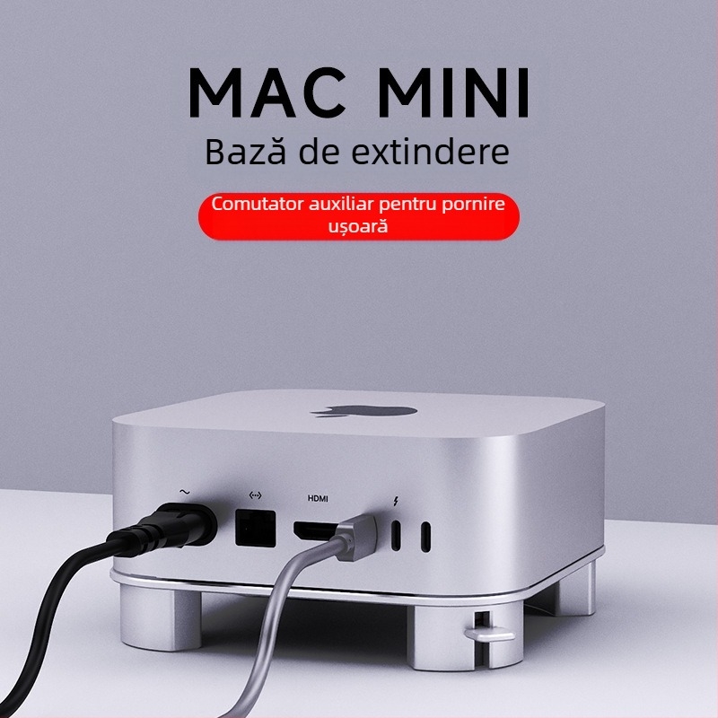 Mac Mini bază–suport din aliaj de aluminiu cu răcire și ventilație; SF43-1; compatibil cu M4/M4pro; 165 g