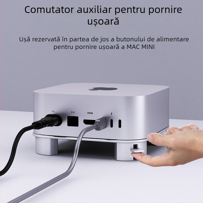 Mac Mini bază–suport din aliaj de aluminiu cu răcire și ventilație; SF43-1; compatibil cu M4/M4pro; 165 g
