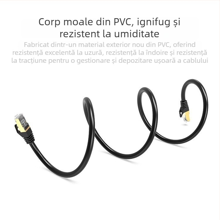 Cablu Ethernet Cat7, dublu ecranat SFTP, 10 Gbps, cupru pur, cablu de rețea finalizat