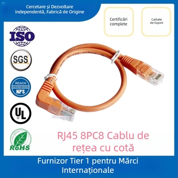 TM cablu adaptor în unghi pentru rețea, pentru calculatoare și switch-uri, rată de transmisie 50, rezistență la tracțiune 20