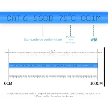 Cablu de rețea exterior UTP, conductor din cupru pur, izolație dublă impermeabilă UV pentru supraveghere video (Transmitere: 100, Interval de temperatură: -20…60°C, Sforță de tracțiune: 100, Rezistență la compresiune: 100)