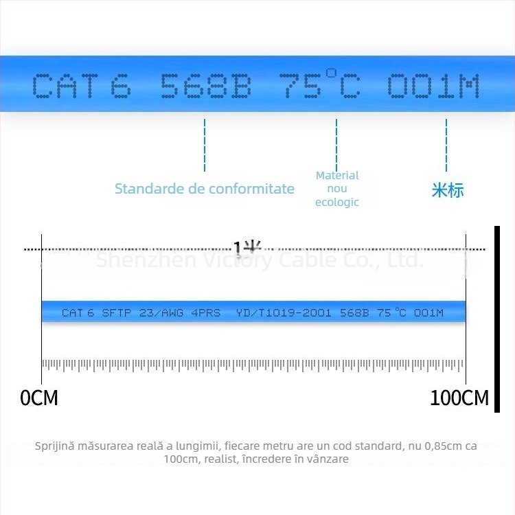 Cablu de rețea exterior UTP, conductor din cupru pur, izolație dublă impermeabilă UV pentru supraveghere video (Transmitere: 100, Interval de temperatură: -20…60°C, Sforță de tracțiune: 100, Rezistență la compresiune: 100)
