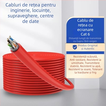 Cablu Ethernet exterior Cat5/6 Gigabit, 8 nuclee, perechi răsucite, impermeabil