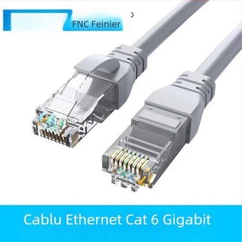 Cablu Ethernet CAT6, RJ-45, 8 nuclee, diametru 5,5, cupru acoperit cu aluminiu (CCA), pentru router, pereche învârtită