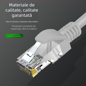 Cablu Ethernet CAT6, RJ-45, 8 nuclee, diametru 5,5, cupru acoperit cu aluminiu (CCA), pentru router, pereche învârtită