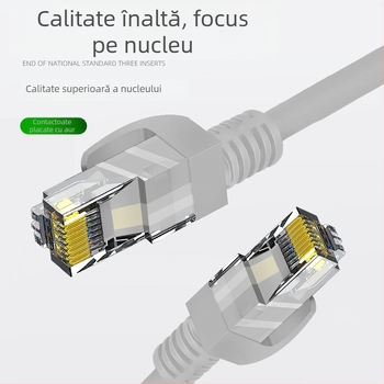 Cablu Ethernet CAT6, RJ-45, 8 nuclee, diametru 5,5, cupru acoperit cu aluminiu (CCA), pentru router, pereche învârtită