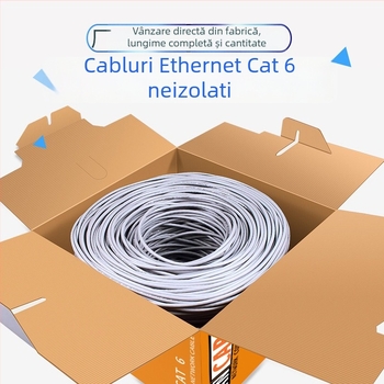 Cablu de rețea Cat6 nearmorat, 8 conductori, RJ-45, cupru fără oxigen, 1000kps
