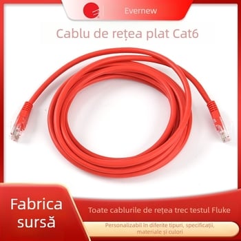 Cablu Ethernet CAT6 plat, interior/exterior, din cupru fără oxigen, Gigabit, UTP, 250MHz